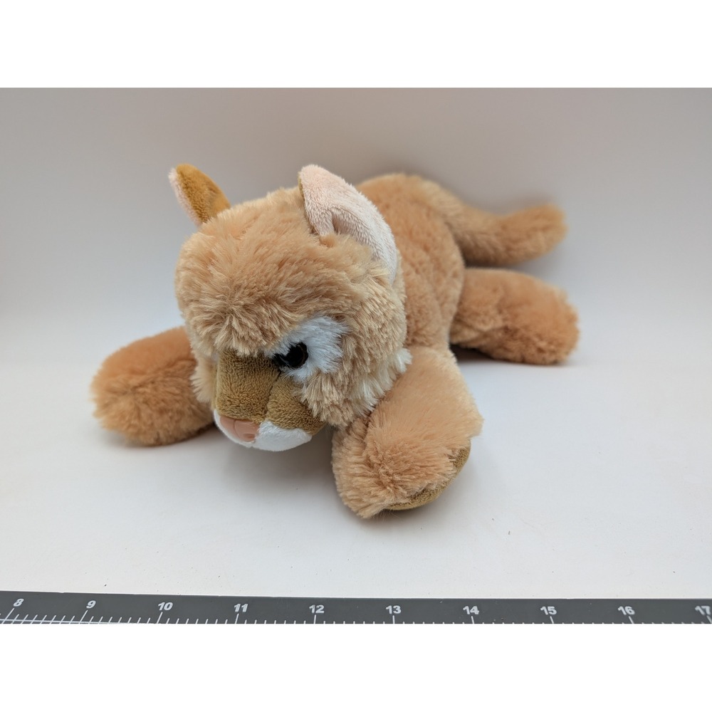 Aurora Cougar Mountain Lion Plush Tan Lying Stuffed Animal 2016